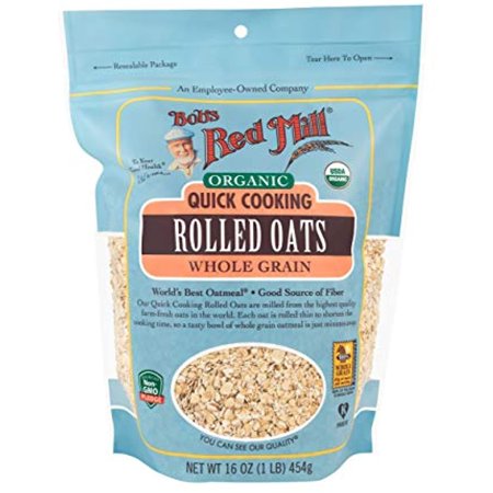 Bobs Red Mill Organic Quick Cooking Rolled Oats 1 Lb (Pack Of 2)