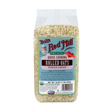 Bobs Red Mill Organic Quick Cooking Rolled Oats, 16 Oz