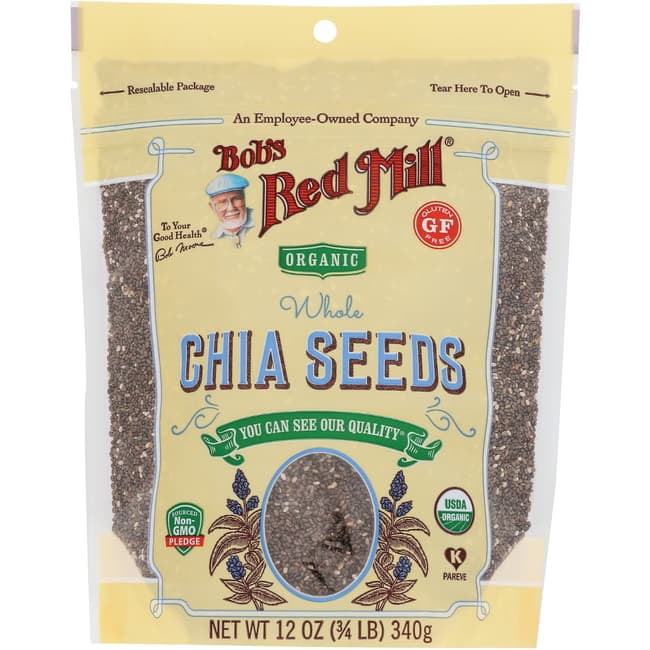 Bobs Red Mill Organic Whole Chia Seeds Gluten Free