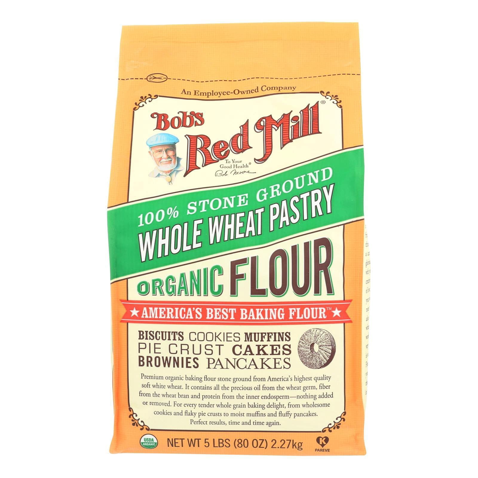 Bobs Red Mill Organic Whole Wheat Pastry Flour, 80 Oz - Walmart.com