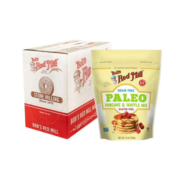 Bobs Red Mill Resealable Gluten Free Paleo Pancake & Waffle Mix, 13 Oz (4 Pack) Packaging May Vary