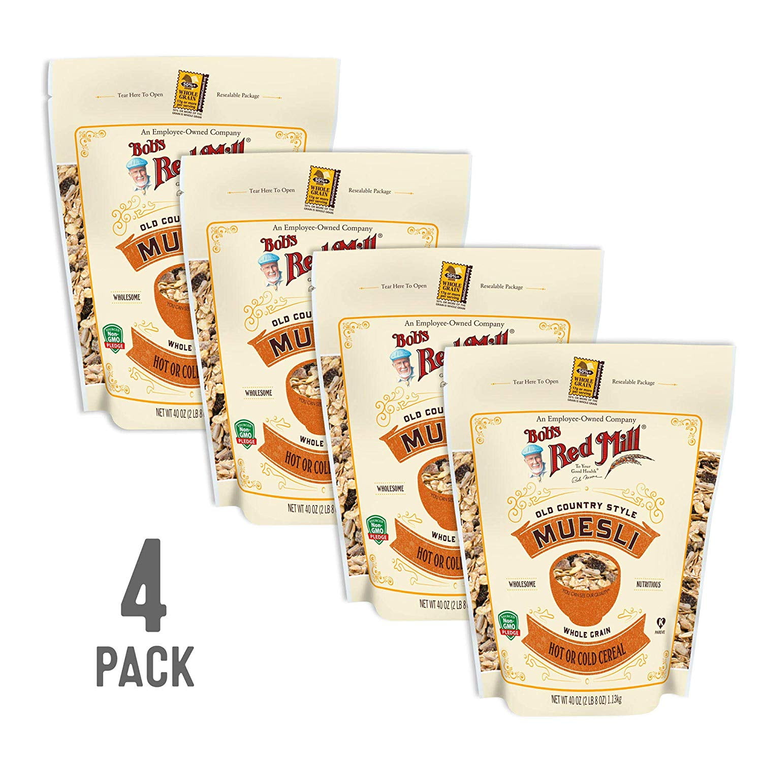 Bobs Red Mill Resealable Old Country Style Muesli Cereal, 40 Ounce