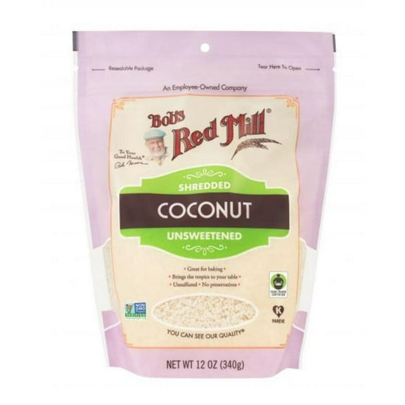 Bobs Red Mill Unsweetened Coconut, Shredded, 12 Oz