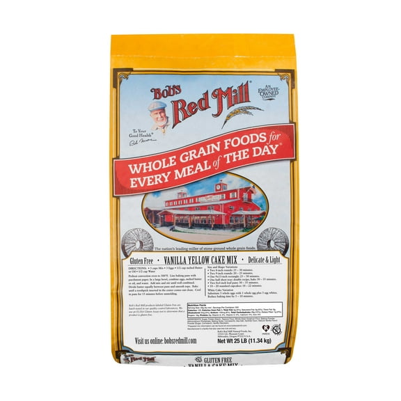 Bobs Red Mill Vanilla Yellow Cake Mix, 25 Pound.