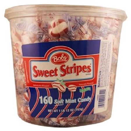 Bobs Sweet Stripes Variety Soft Mint Candy - Jar 160 Ct