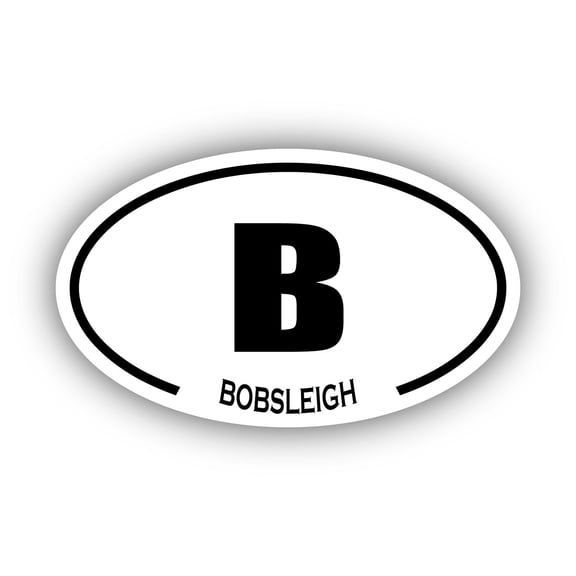 Bobsleigh B Oval Bumper Sticker 3M Vinyl Decal 3 in x 5 in