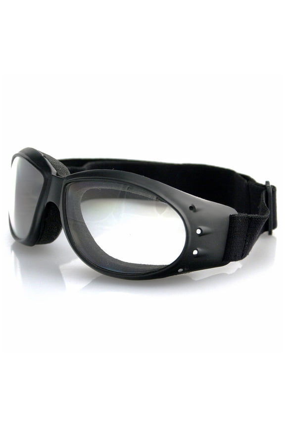 Cruiser Goggle-Style Motorcycle Sunglasses w/Clear Lens