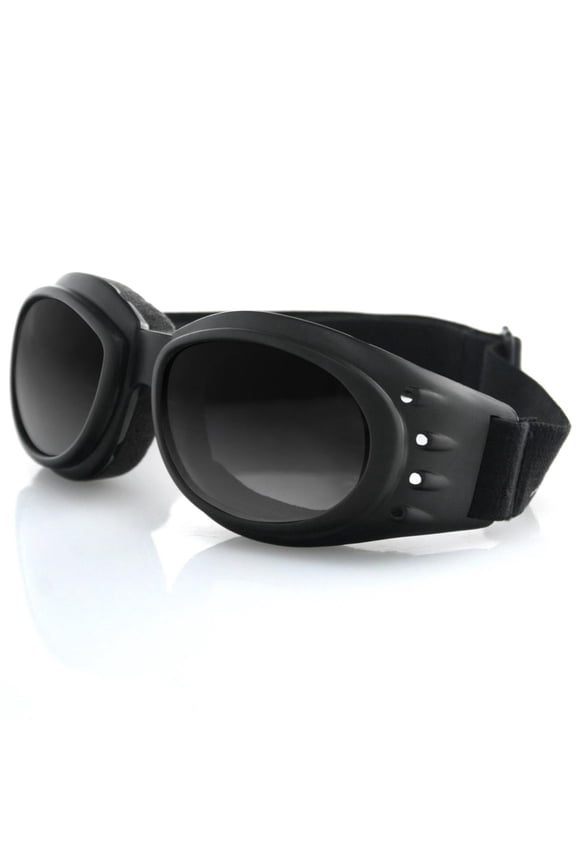 Cruiser Goggle-Style Motorcycle Sunglasses w/Smoke Lens