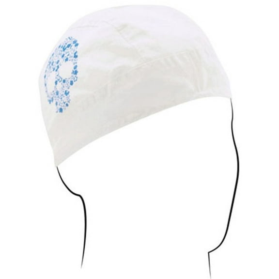 Zan Headgear Flydanna Bandanna Cotton Floral Blue Skull