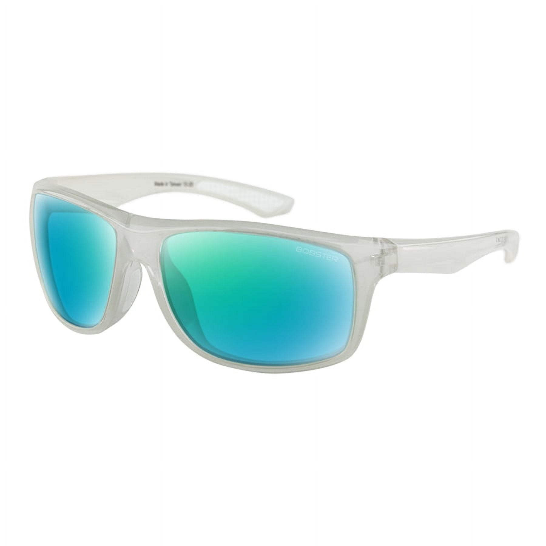 Bobster® Luna Gloss Crystal Pearl Frame Light Blue Green Mirror Lens