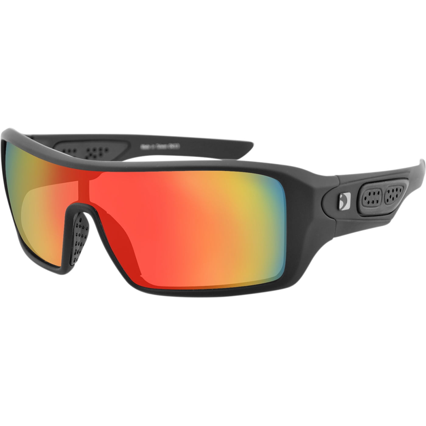 Bobster Paragon Sunglasses Matte Black Frame w/Red Mirror Lens
