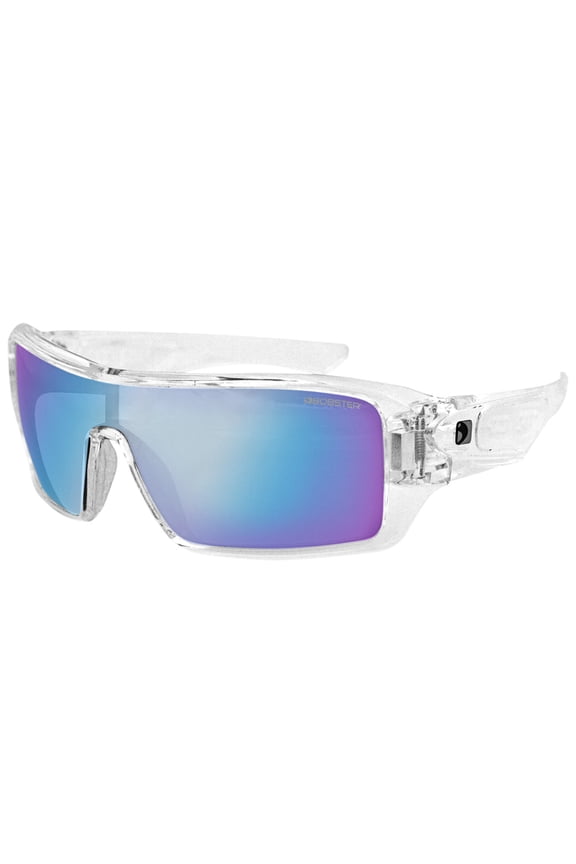 Paragon Sunglasses Clear Frame w/Blue Mirror Lens