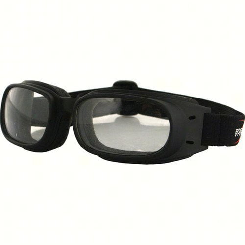 Bobster Piston Motorcycle Goggles Black w/Clear Lens