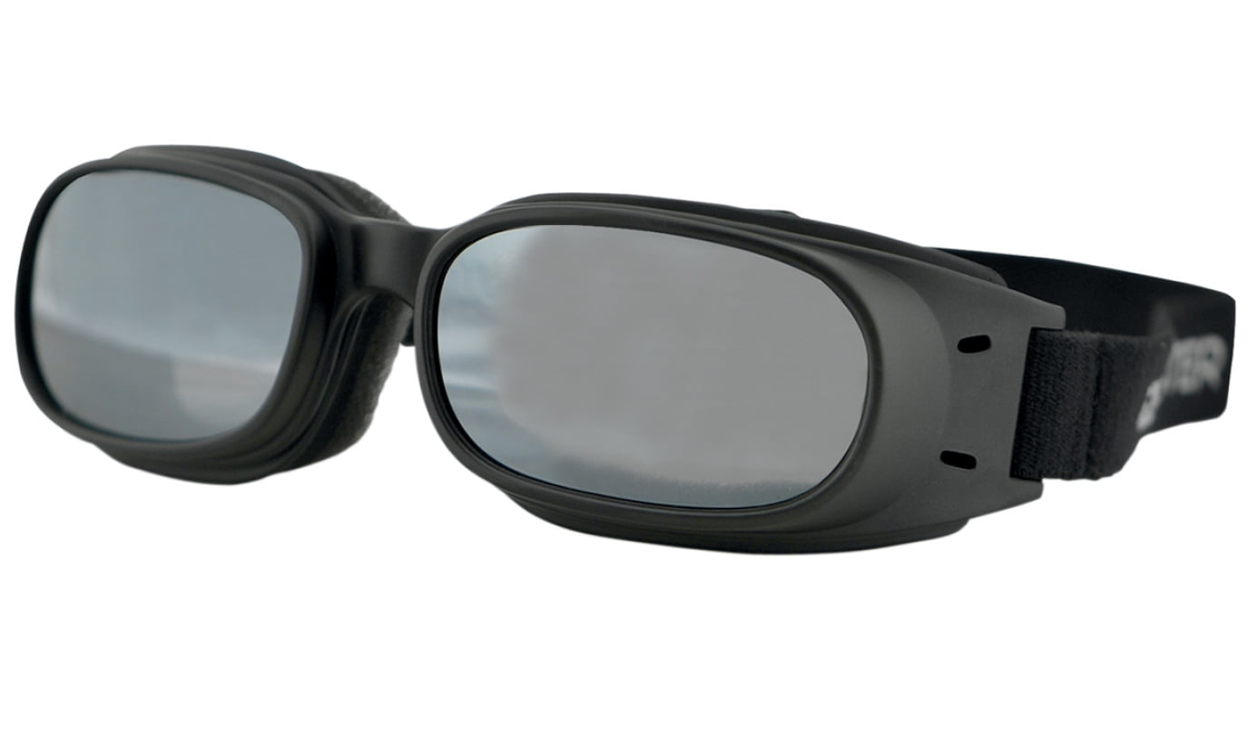 Bobster Piston Motorcycle Goggles Black w/Smoke Mirror Lens
