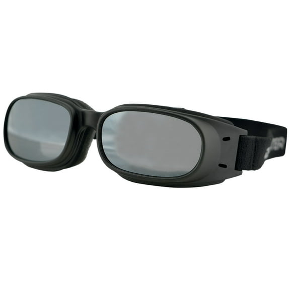 Bobster Piston Motorcycle Goggles Black w/Smoke Mirror Lens