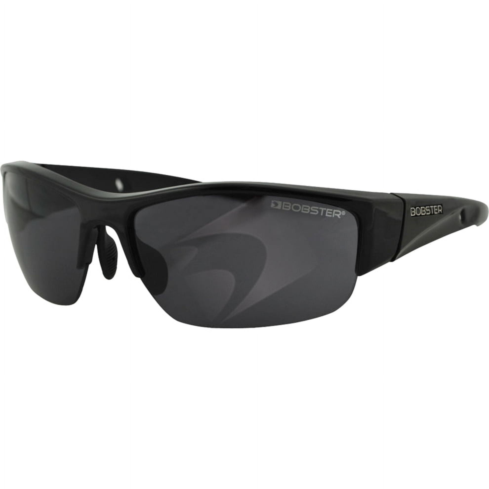 Bobster Ryval Street Series, Shiny Black 1/2 Frame, Smoked Lens