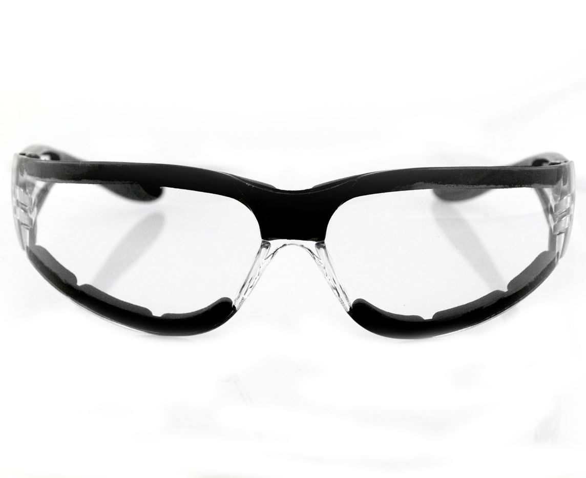 Bobster Shield II Sunglasses Black Frame w/Clear Lens