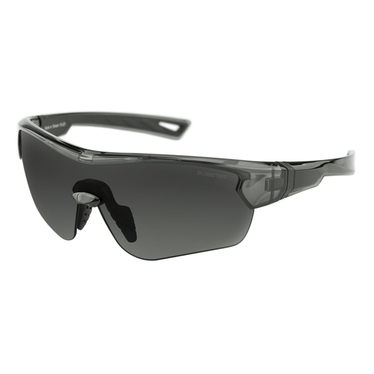 Bobster Stella Womens Motorcycle Sunglasses Gloss Clear Gray w/Smoke Lens