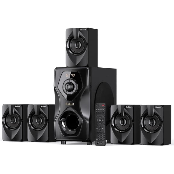 Bobtot 700 Watts Surround Sound Speakers Home Theater Systems 5.1/2.1Wired Stereo Speaker System 5.25" Subwoofer Strong Bass with Bluetooth ARC Optical Input