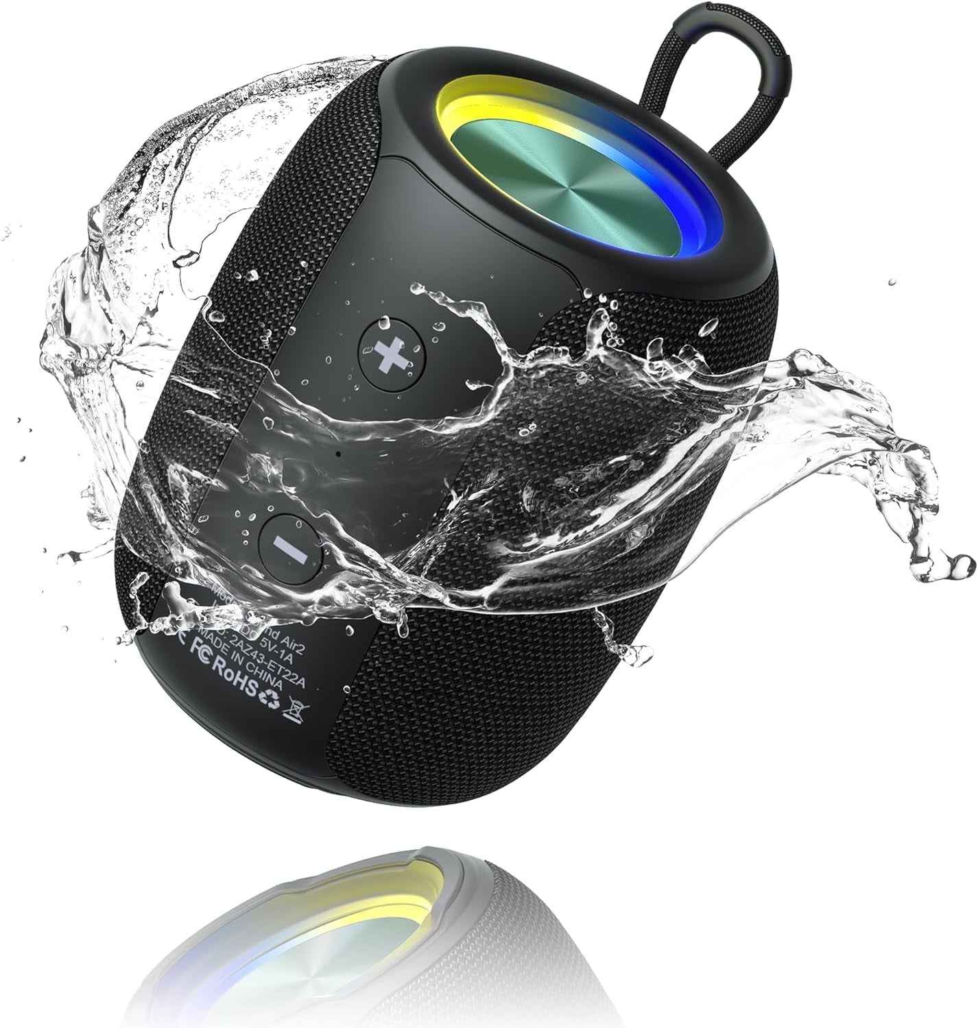 Bobtot Bluetooth Speaker Wireless Portable Speaker with Loud Stereo Sound RGB Lights 25H Playtime TWS Pairing Mini Wireless Speakers for PC/Computer/Outdoor/Home/Party/Gift Ideas