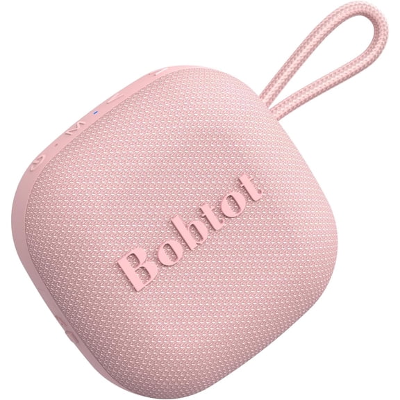 Bobtot Portable Wireless Bluetooth Speaker,IPX7 Waterproof Mini Speakers with 16H Playing Time, Loud Stereo Sound, Built-in Mic,TWS,for Home/Outdoor/Party/Travel/Gifts(Pink)