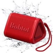Bobtot Portable Wireless Triangle Bluetooth Speaker with 20W Loud Stereo Sound, IPX7 Waterproof Outdoor Speakers 15H Playing Time TWS Pairing for Party Camping Travel Red