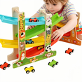 Delivery Down Ramp Bobyy.Duck Wooden Car Ramp Toy for Toddlers, Montessori Race Track with ...