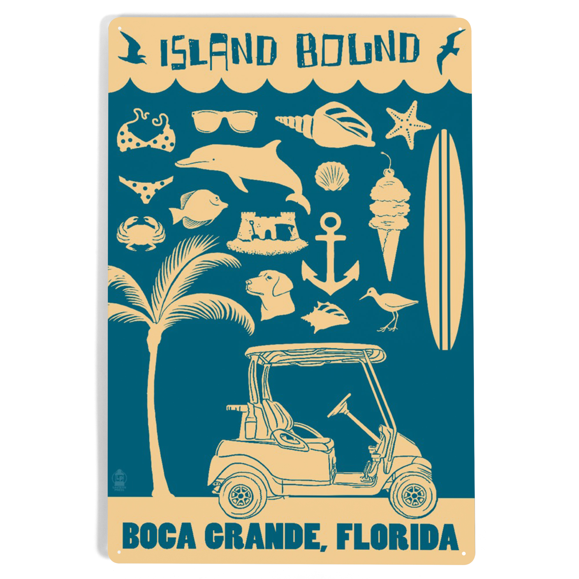 Boca Grande, Florida, Coastal Icons (12x18 Aluminum Art, Indoor Outdoor ...