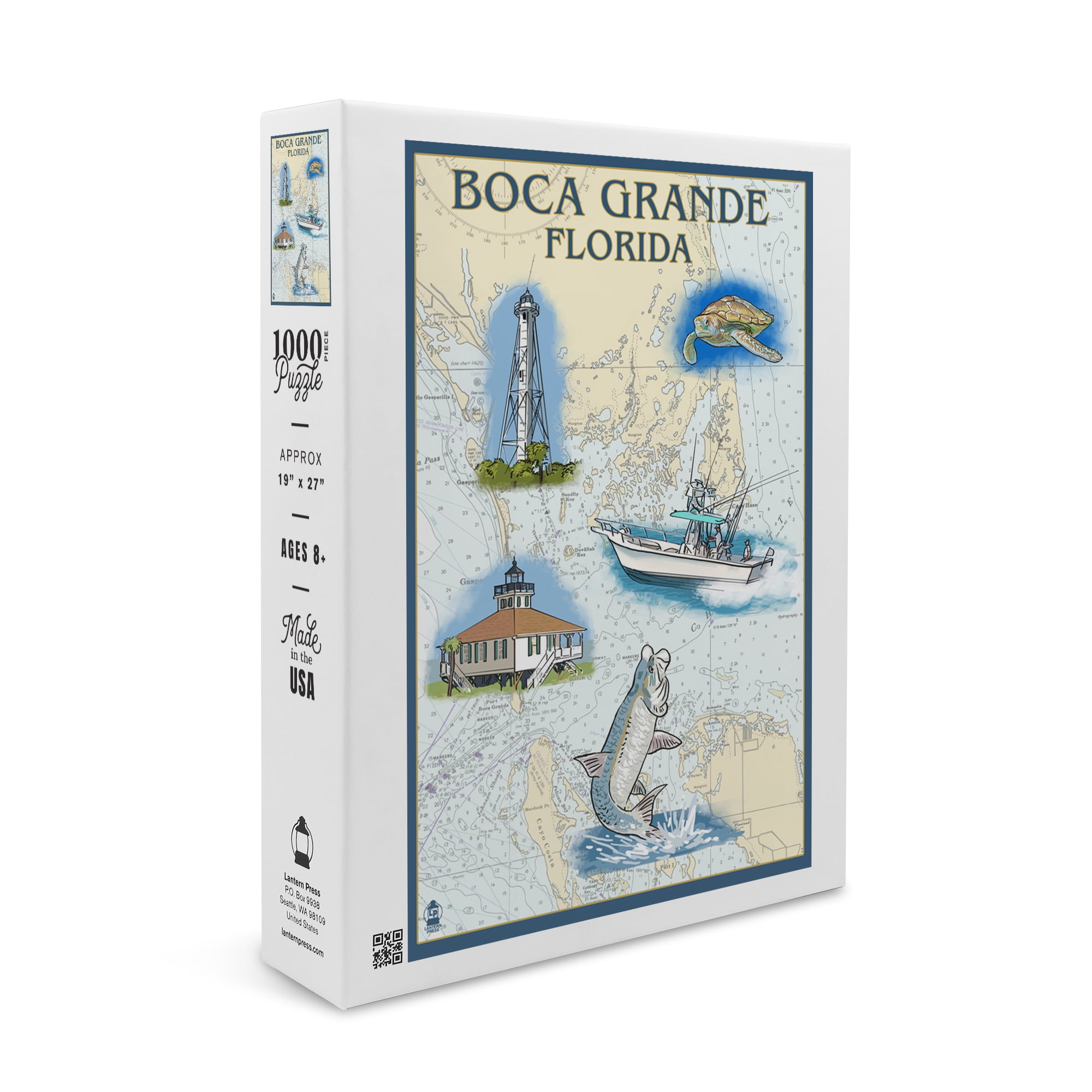Boca Grande, Florida, Nautical Chart (1000 Piece Puzzle, Size 19x27
