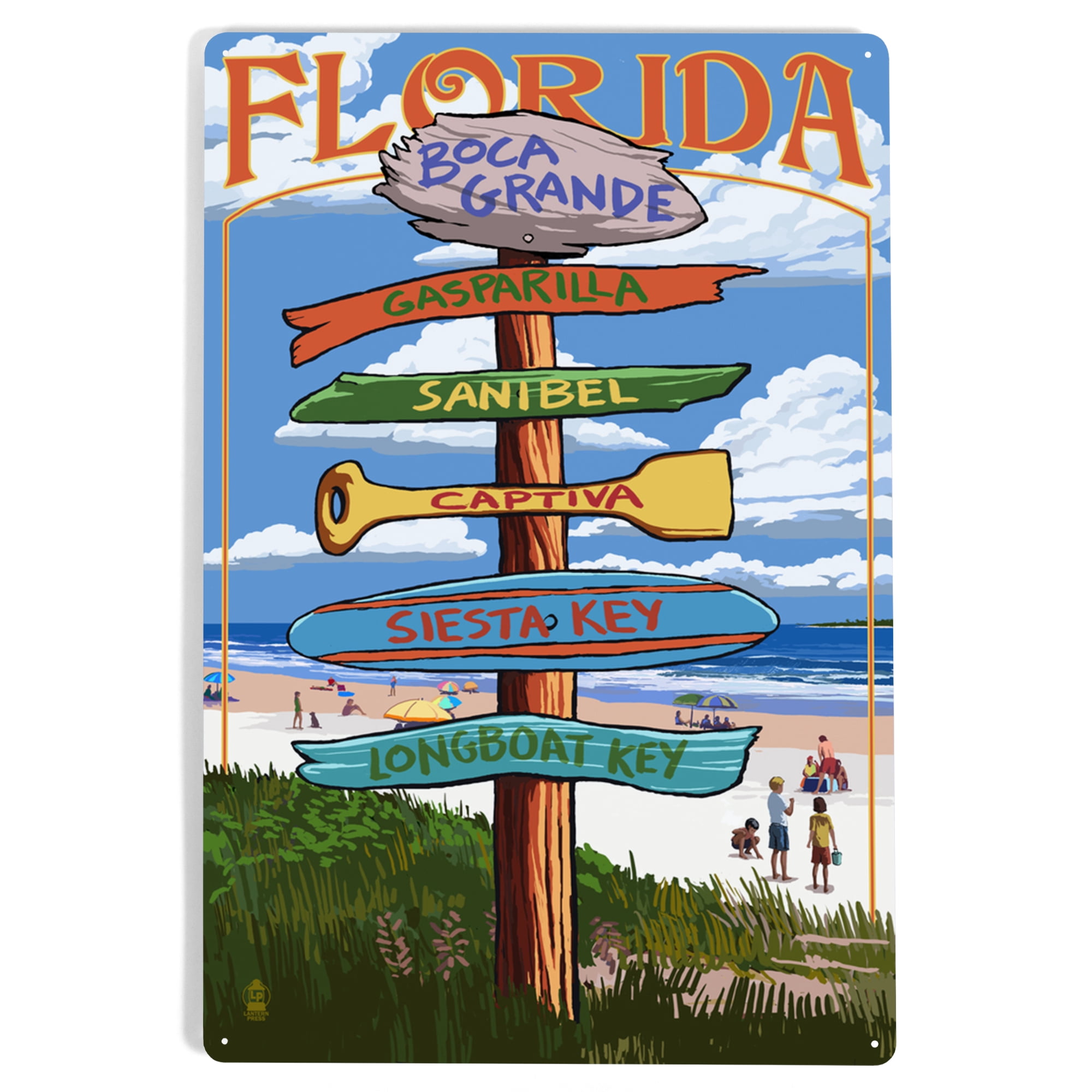 Boca Grande, Florida, Sign Destinations (12x18 Aluminum Art, Indoor ...
