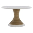 thumbnail image 1 of Boca Grande White Abaca Wood Round Dining Table, 1 of 4