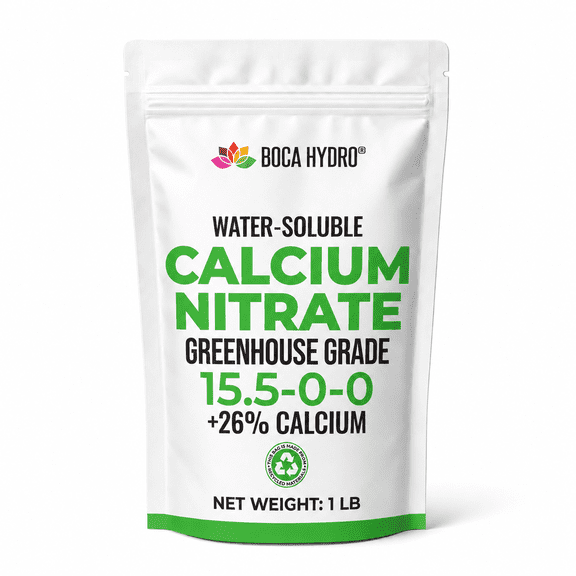 Boca Hydro Calcium Nitrate 15.5-0-0 + 26% Ca Hydroponics Grade Water-Soluble 1 Lb