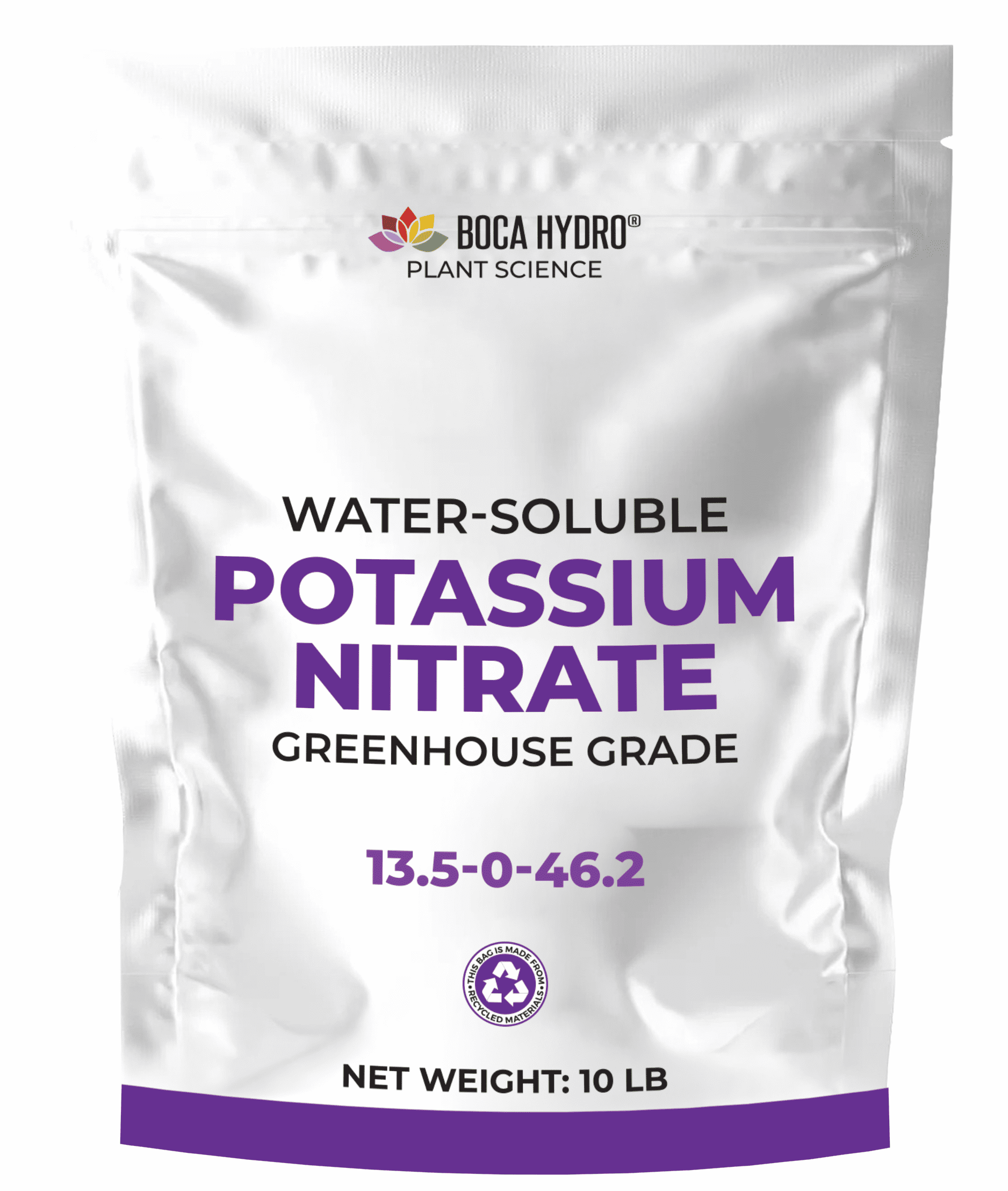 Boca Hydro Potassium Nitrate 13-0-46 – Premium High-Purity Water-Soluble Fertilizer for Hydroponics, Fertigation, Foliar Feeding & Soil – Fast-Acting Nitrogen & Potassium Boost for Fruits, Vegetables