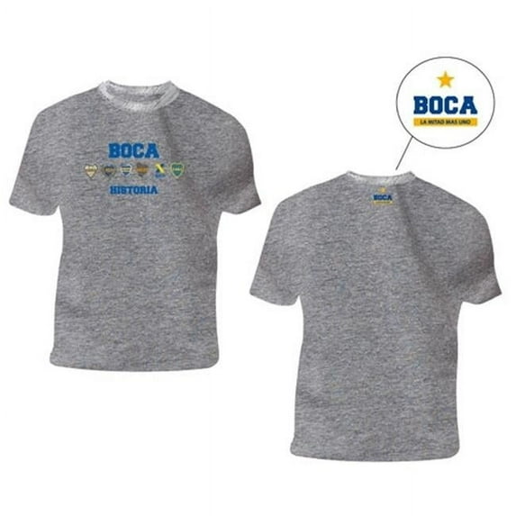 Boca Juniors CABJTH1GXXL Historias Logos Grey XXL