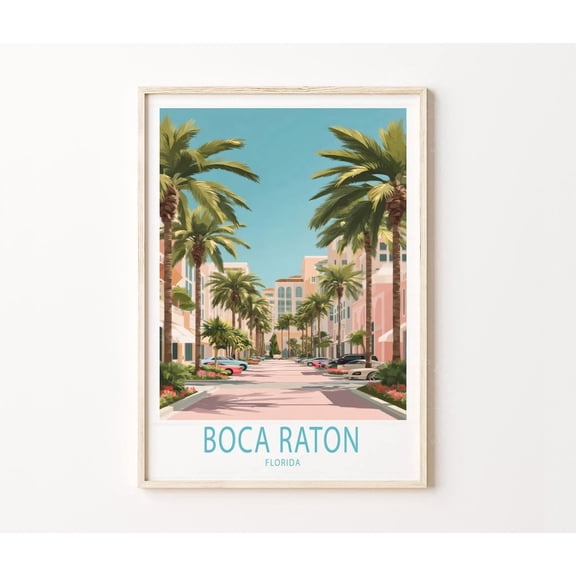 Boca Raton Florida Palm Beach Coastal Wall Art Home Decor