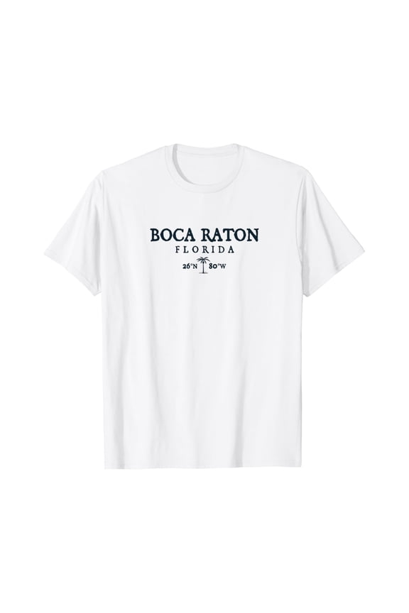 Boca Raton Florida Palm Tree Surf Beach T-Shirt