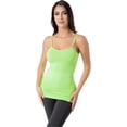 thumbnail image 1 of Boca Rosa Basic Seamless Camisole - Women's Stretchy Nylon Span Tanks (US, Alpha, One Size, Regular, Regular, 1, Neon Green), 1 of 4