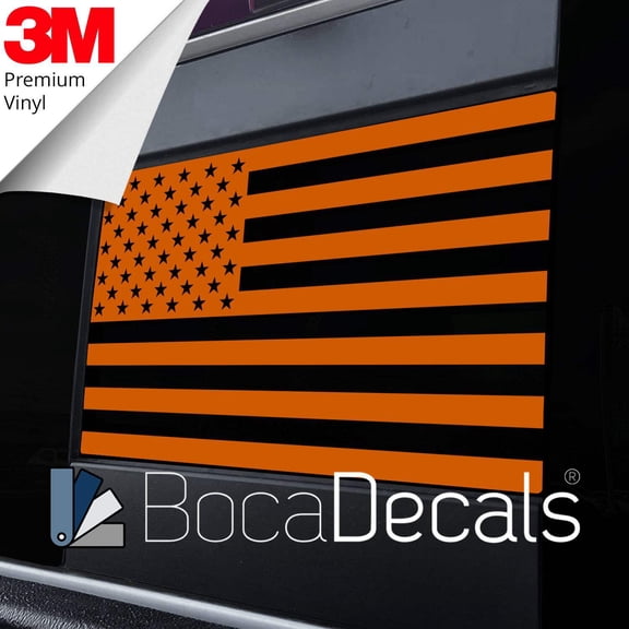 BocaDecals 2004-2018 Chevy Silverado and GMC Sierra 1500/2500/3500 Rear Middle Window American Flag Decal