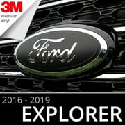 BocaDecals 2016-2019 Ford Explorer Emblem Overlay Insert Decals Accessory (Set of 2)