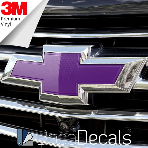 BocaDecals 2018-2023 Chevy Traverse Emblem Overlay Insert Decals (Set of 2) - Made in USA - Small Home Business (Purple)