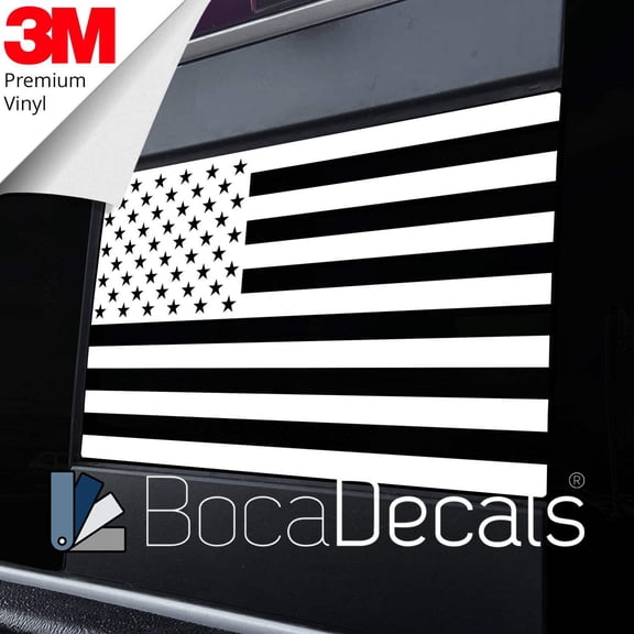 BocaDecals 2019-2025 Chevy Silverado and GMC Sierra Rear Middle Window American Flag Decal