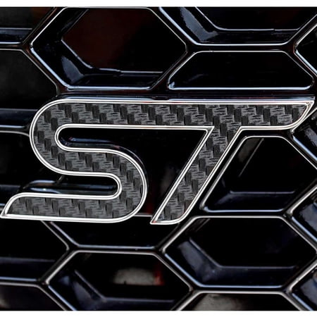 BocaDecals 2019-2025 Ford Edge ST Carbon Fiber Emblem Decal Inserts (Set of 2) - Made in USA - Small Home Business (Black)