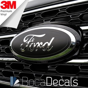 BocaDecals Emblem Insert Decal Overlays For 2020-2026 Ford Explorer (Set of 2) - Made in USA - Small Home Business (MatteBlack)