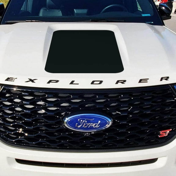 BocaDecals 2020-2025 Ford Explorer Hood Blackout Graphic Decal - Made in USA - Small Home Business (Silver)