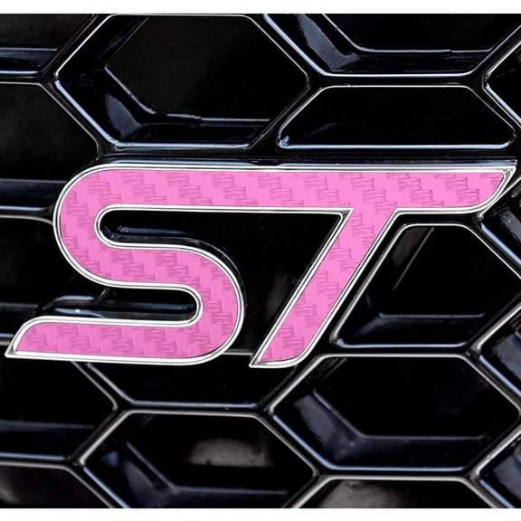 BocaDecals 2020-2026 Ford Explorer ST Carbon Fiber Emblem Decal Inserts (Set of 2) - Made in USA - Small Home Business (SoftPink, 2025&Newer)