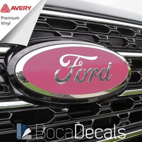 BocaDecals Emblem Overlay Decal Insert For 2019-2023 Ford Edge (Set of 2) - Made in USA - Small Home Business (SoftPink, SE/SEL/Titanium)
