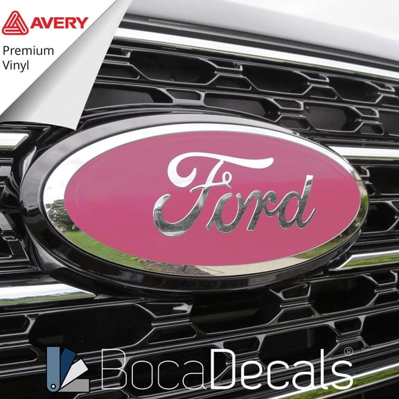 BocaDecals Emblem Overlay Decal Insert For 2019-2023 Ford Edge (Set of 2) - Made in USA - Small Home Business (SoftPink, SE/SEL/Titanium)
