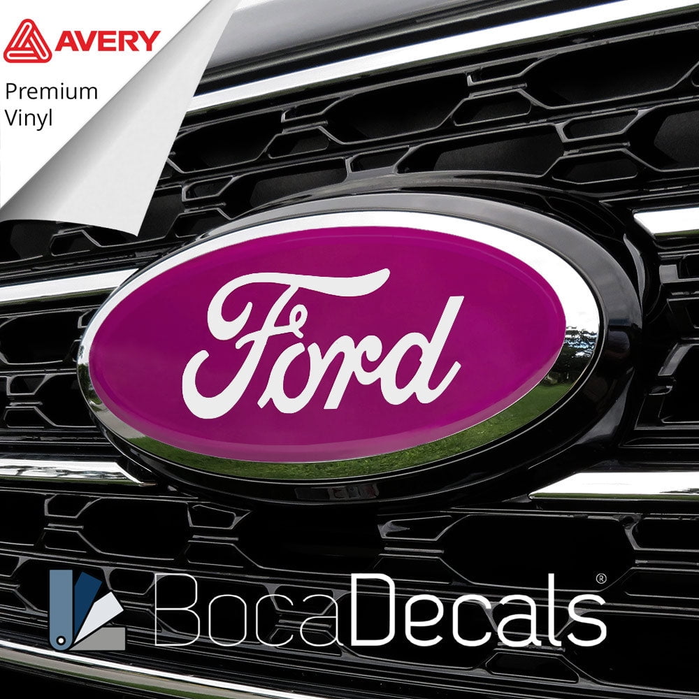 BocaDecals Emblem Overlay Insert Decals For 2024-2026 Ford F150 (Set of 2) - Made in USA - Small Home Business (HotPink, XL/STX/XLT/Lariat/Tremor/Platinum/Raptor)
