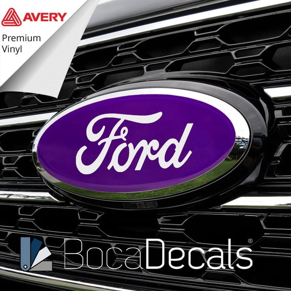 BocaDecals Emblem Overlay Insert Decals For 2024-2026 Ford F150 (Set of 2) - Made in USA - Small Home Business (Purple, XL/STX/XLT/Lariat/Tremor/Platinum/Raptor)