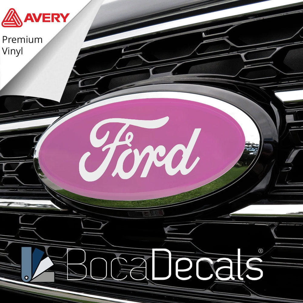 BocaDecals Emblem Overlay Insert Decals For 2024-2026 Ford F150 (Set of 2) - Made in USA - Small Home Business (SoftPink, XL/STX/XLT/Lariat/Tremor/Platinum/Raptor)